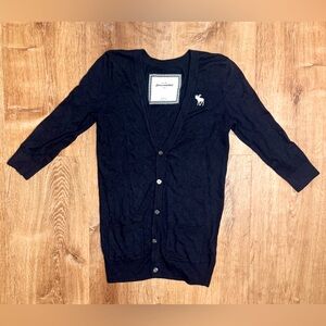 Abercrombie Kids Navy Button Front Cardigan Sweater Girls Size Large